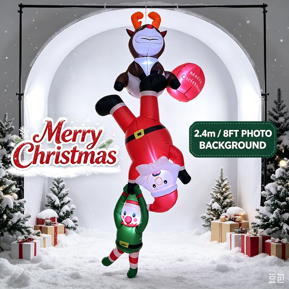 Santa'S Elves Holiday Lighting & Decor Llc - 7.9피트 크리스마스 장식용 풍선 산타, 순록,