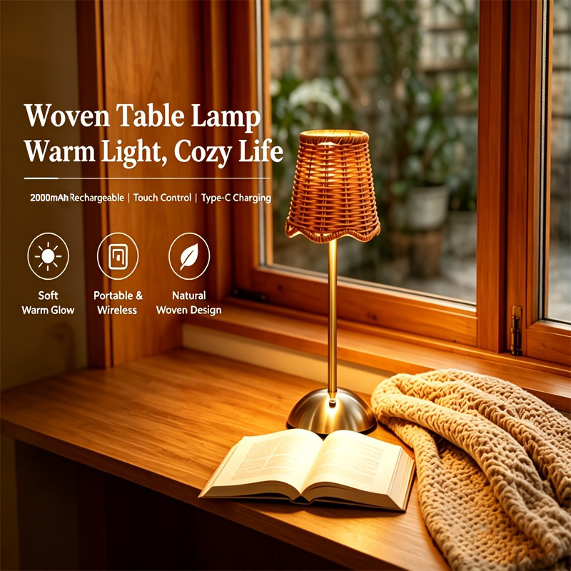 Lighting Design Decor - 보헤미안 스타일의 라탄 아트 테이블 램프,