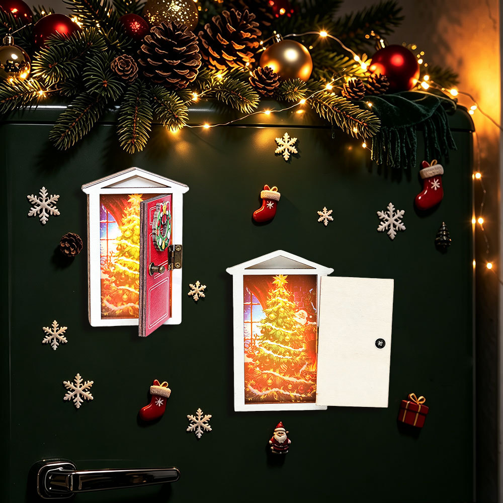 Santa'S Elves Holiday Lighting & Decor Llc - 크리스마스 라이트업 엘프 나무 발광 냉장고