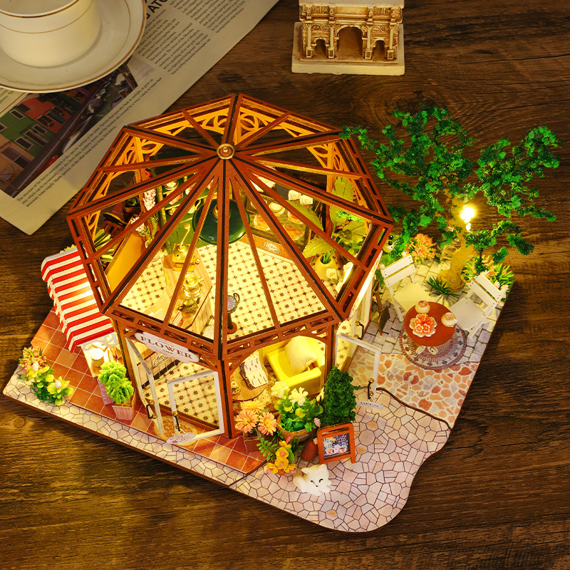 Lighting Home Decor Products - DIY 나무 미니어처 모델 키트 꽃