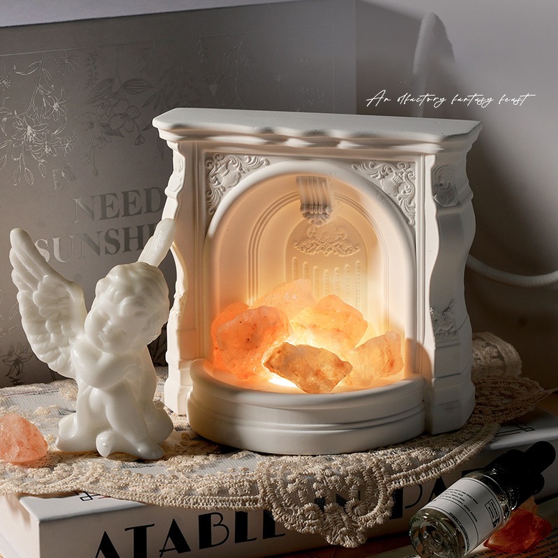 Himalayan Salt Lamp - 빈티지 무드등 장식품, 가정용 데스크탑 벽난로