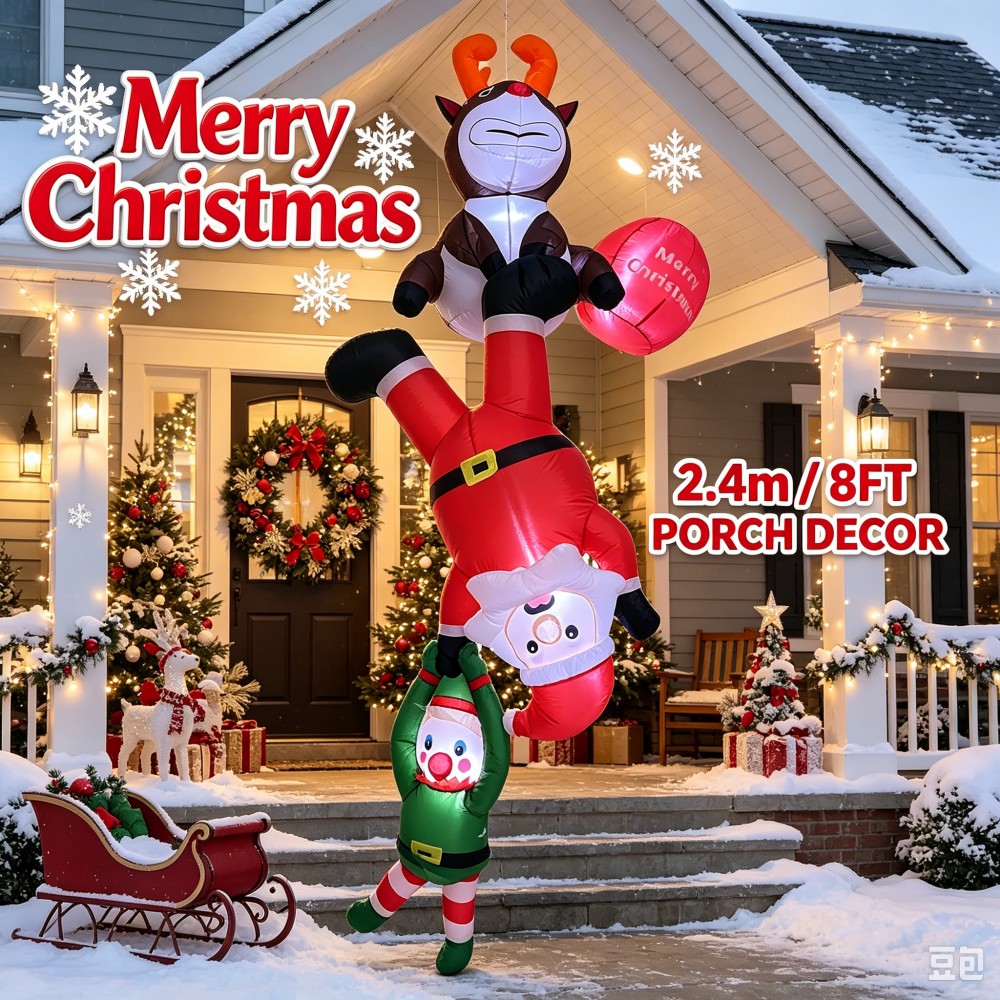 Santa'S Elves Holiday Lighting & Decor Llc - 8피트 크기의 크리스마스 장식용 에어바운스 산타,