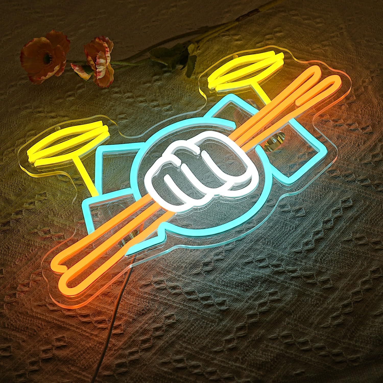 드럼 세트 네온사인 USB 전원 악기 LED 네온 조명 - Lighting Decor Items 리뷰 및 가격