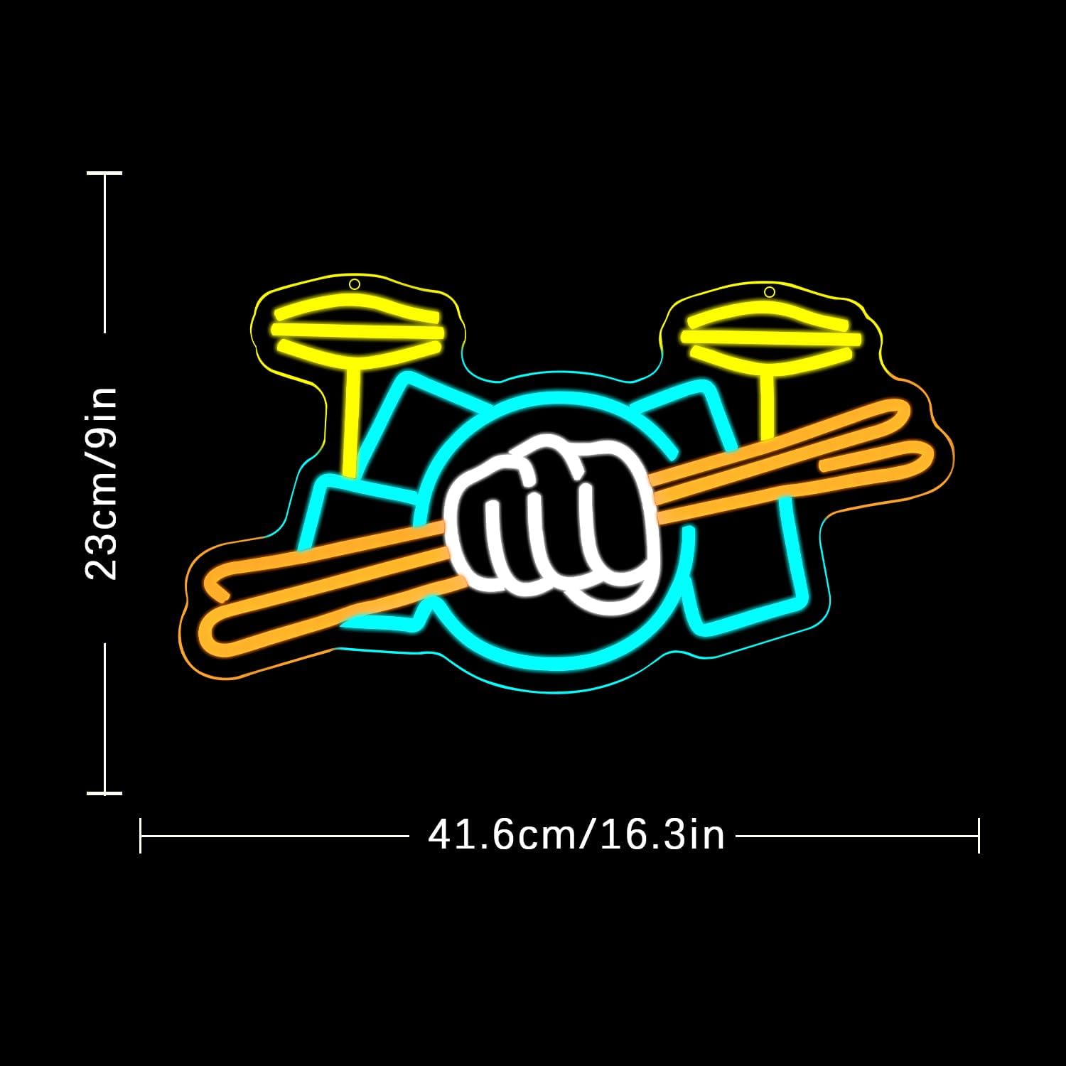 드럼 세트 네온사인 USB 전원 악기 LED 네온 조명 - Lighting Decor Items 리뷰 및 가격