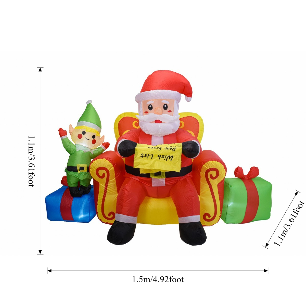 7.2피트 크리스마스 에어바운스 산타가 위시리스트를 읽 - Santa'S Elves Holiday Lighting & Decor Llc 리뷰 및 가격