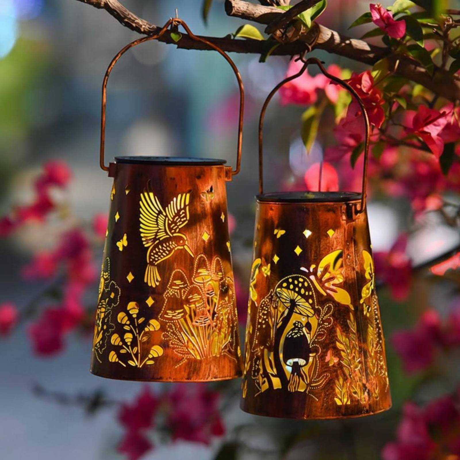 꽃무늬 정원 랜턴 패턴 정원 조명기 자동 켜짐/꺼짐 기 - Lighting Design Decor 리뷰 및 가격