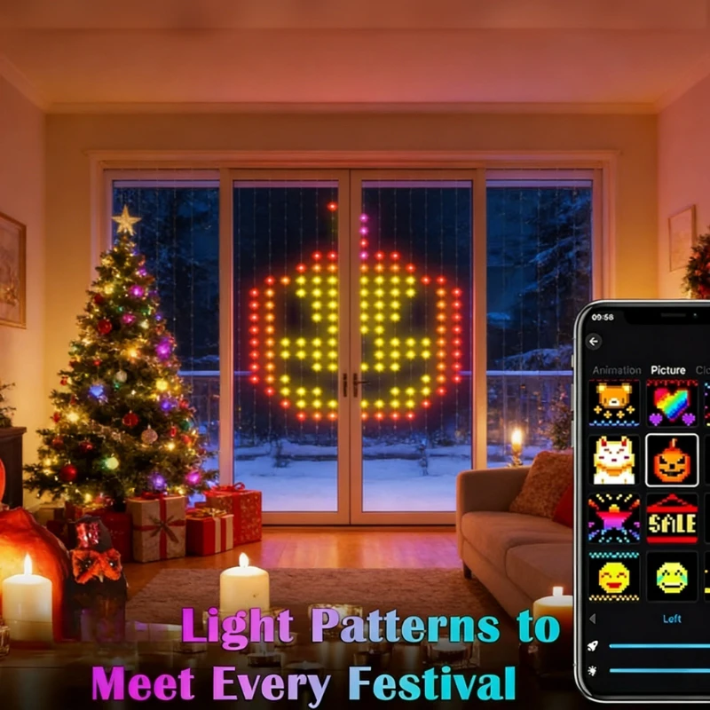 스마트 400LED 커튼 조명, 음악 동기화 DIY 요 - Lighting Decor For Wedding 리뷰 및 가격