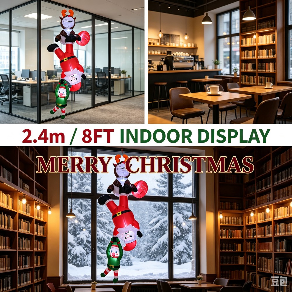 2.4m 크기의 크리스마스 장식용 에어바운스 산타, 엘 - Santa'S Elves Holiday Lighting & Decor Llc 리뷰 및 가격