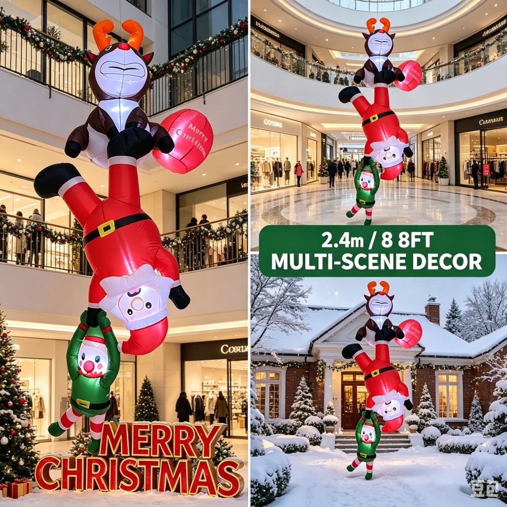 2.4m 크기의 크리스마스 장식용 에어바운스 산타, 순 - Santa'S Elves Holiday Lighting & Decor Llc 리뷰 및 가격