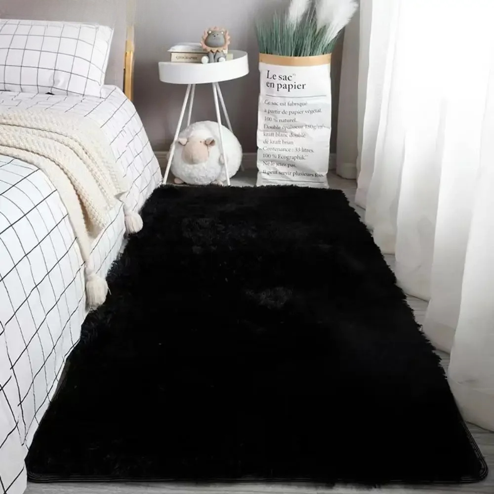 오염 방지 세탁 가능 러그 실크 울 단색 거실 침실 침 - Lighting Home Decor Products 리뷰 및 가격