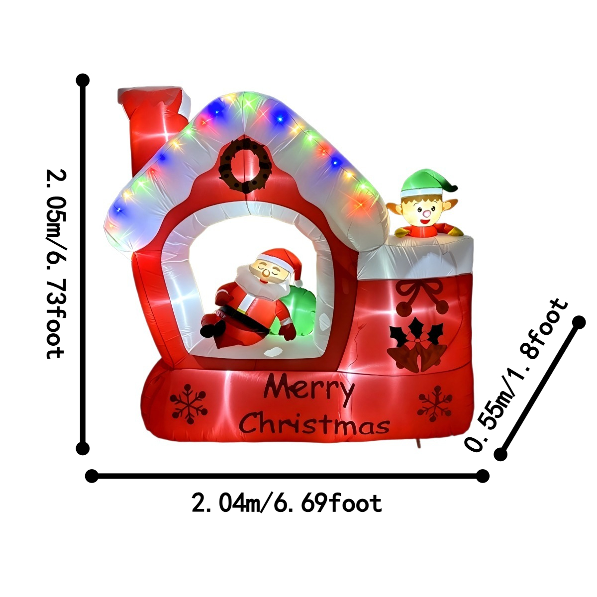 6.7피트 크리스마스 풍선 장식품 마당 잔디 야외 장식 - Santa'S Elves Holiday Lighting & Decor Llc 리뷰 및 가격