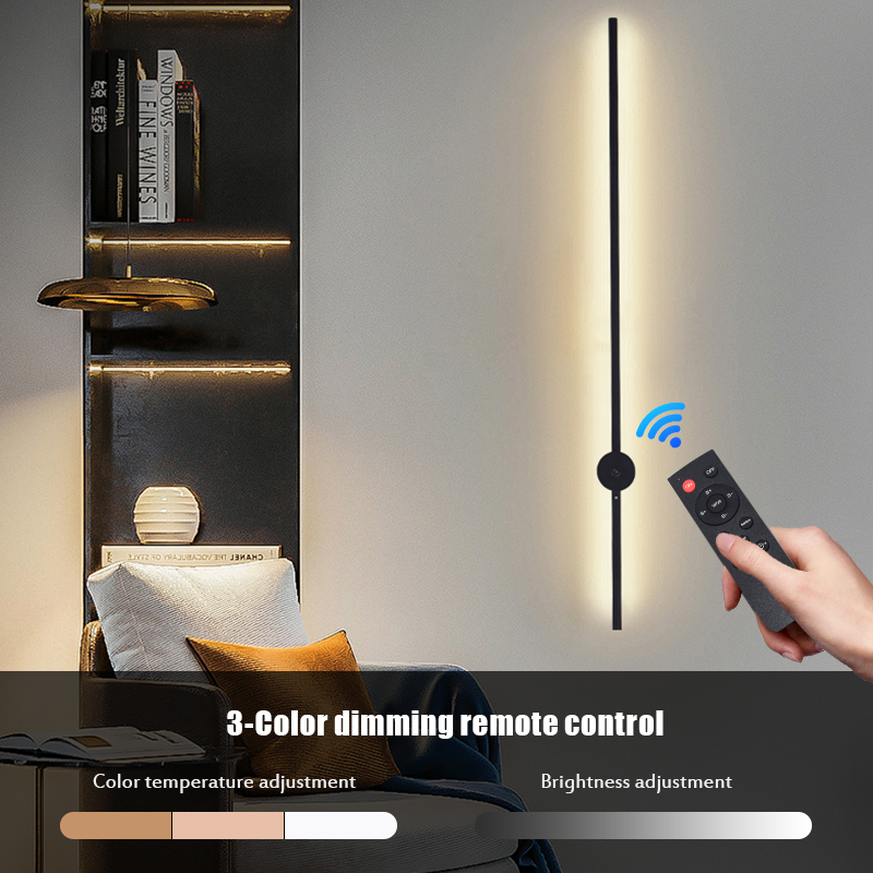 현대적인 충전식 LED 벽등 블랙 알루미늄 바디 선형  - Lighting Design Decor 리뷰 및 가격