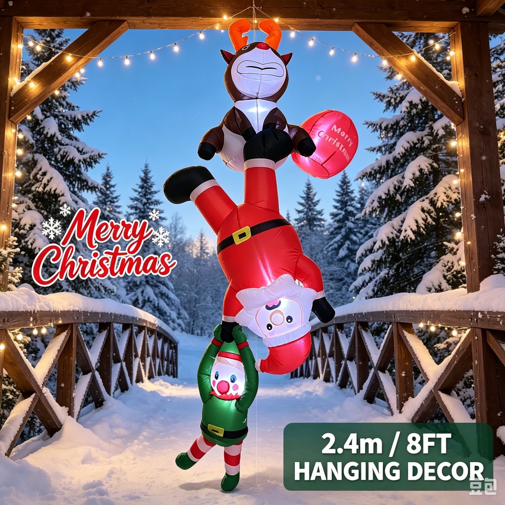 8피트 크기의 크리스마스 장식용 에어바운스 산타, 엘프 - Santa'S Elves Holiday Lighting & Decor Llc 리뷰 및 가격